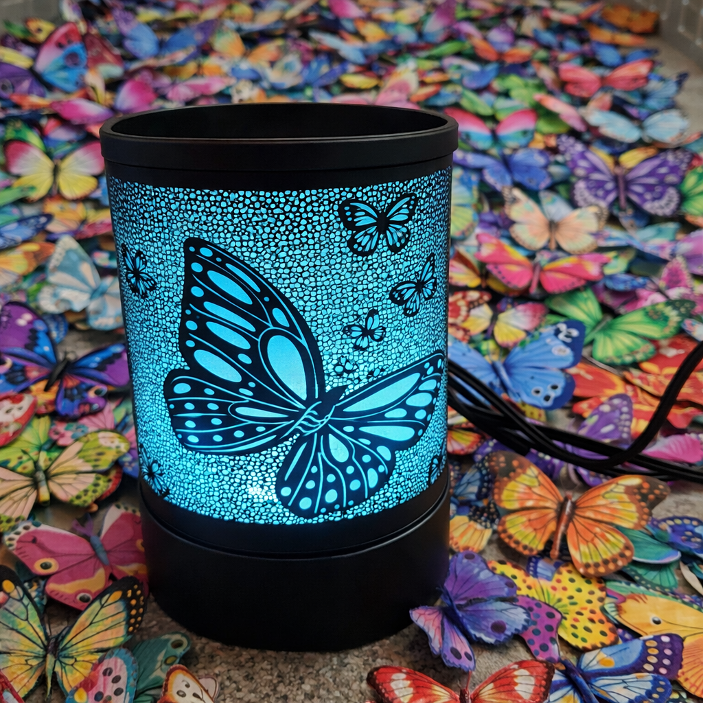 Black Butterfly Bloom Electric Warmer