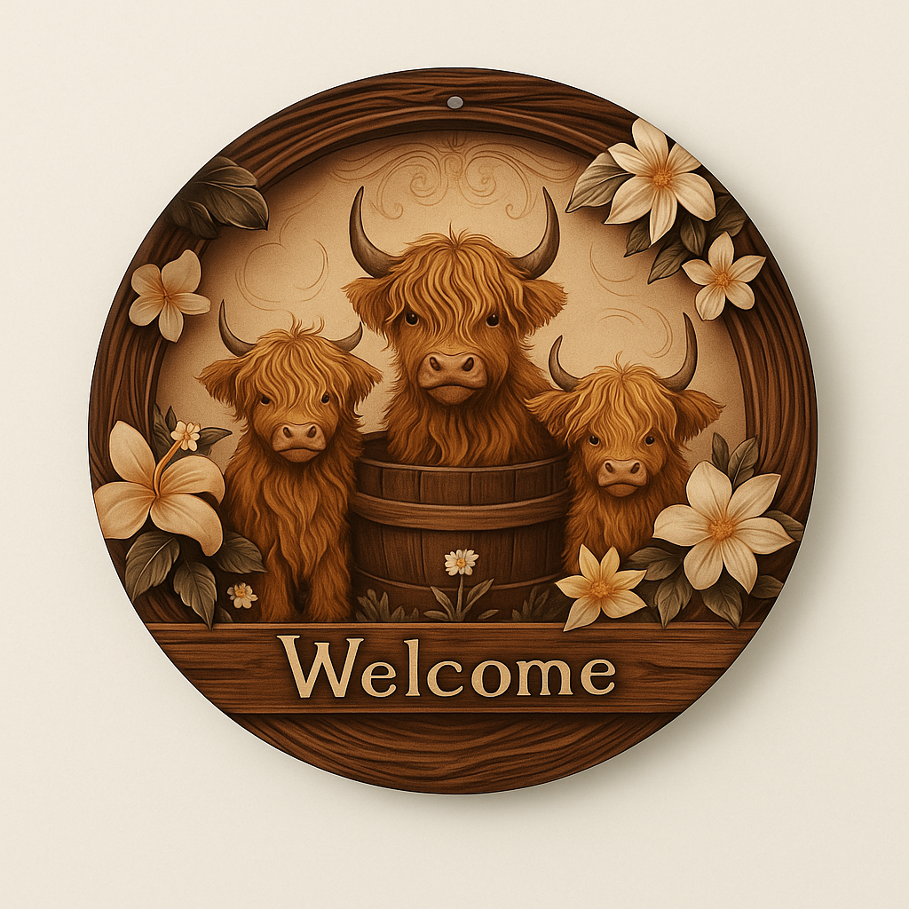 Highland Cow - Welcome Sign 1