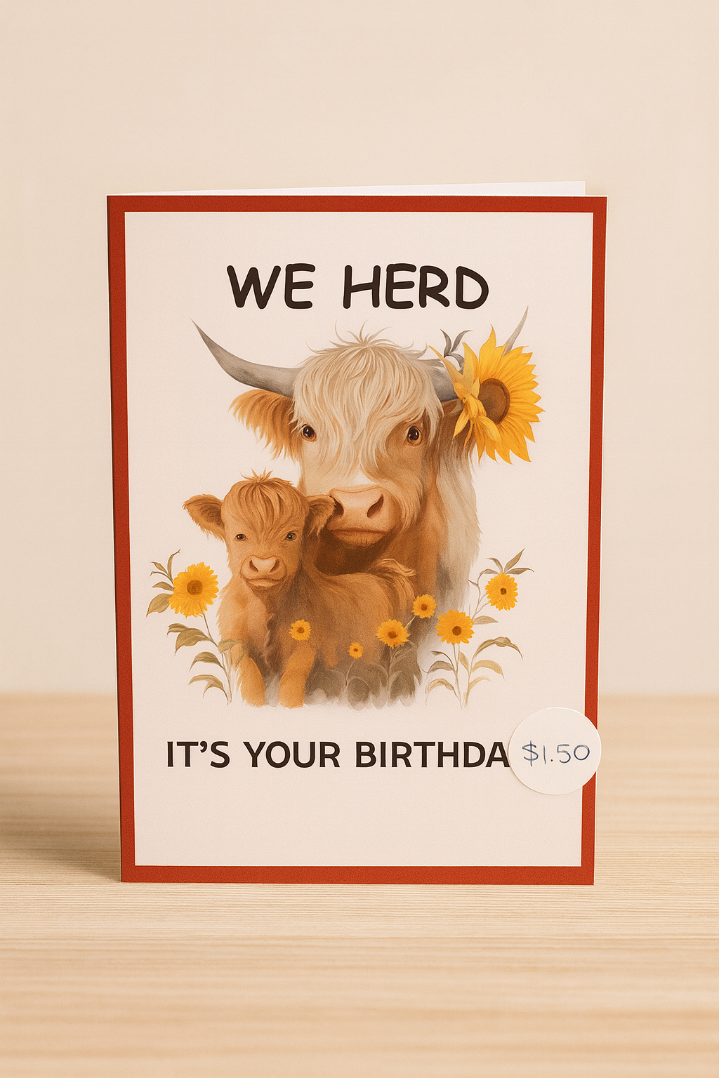 WE HERD - Highland Cow Birthday Card