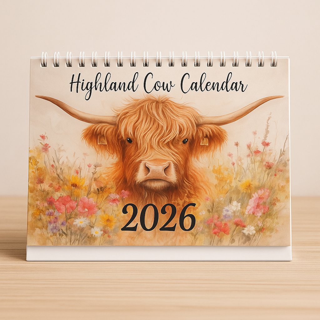 Highland Cow 2026 Wall Calendar
