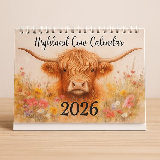Highland Cow 2026 Wall Calendar