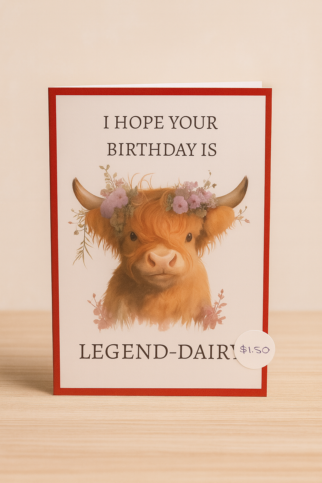 LEGEND-DAIRY - Highland Cow birthday card